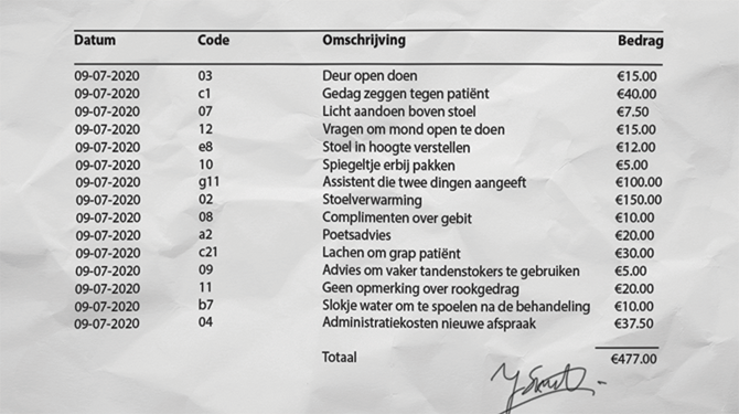 Rekening maakt duidelijk waarom tandartsbezoek zo duur was