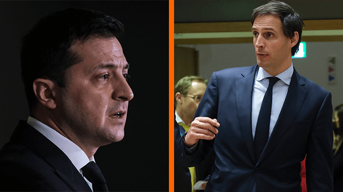Gespannen Zelensky hoopt dat Hoekstra niet met Kiev doet wat ’ie met het CDA heeft gedaan