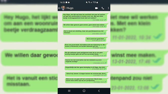 Wij verstuurden Hugo de Jonge 10 appjes om aan een woning te komen