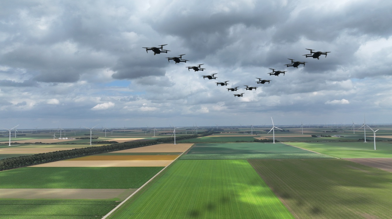 Drones trekken in V-formatie naar het zuiden om te overwinteren