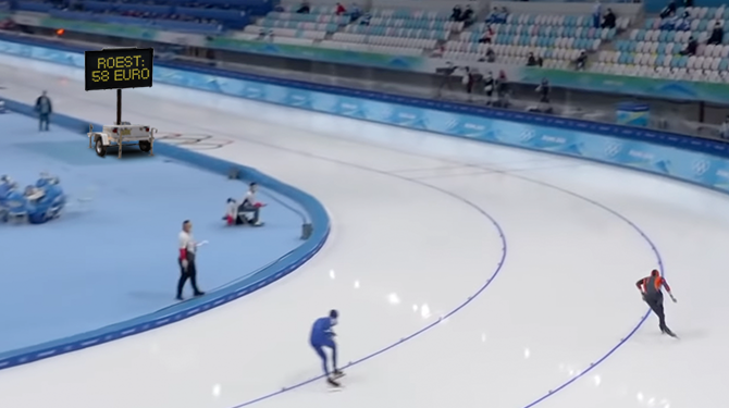 Experiment met rekeningschaatsen bij 10.000 meter