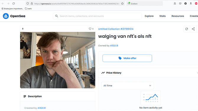 Verdorie: handige jongen zette jouw walging voor NFT’s om in een NFT