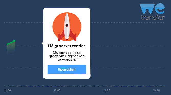Beursgang WeTransfer mislukt, aandelen te groot