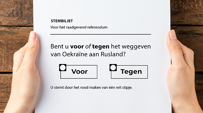 Nederland organiseert referendum of het Oekraïne aan Rusland wil geven