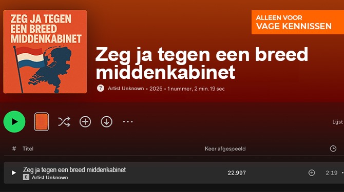Wie zit er achter ai-lied over breed middenkabinet?