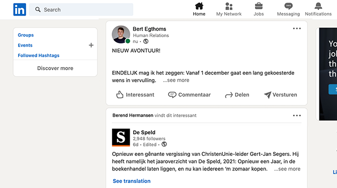 Nieuw avontuur op LinkedIn vaak gewoon ander werk