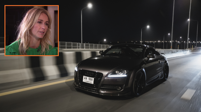 Wendy van Dijk na presentatie dansmarathon afgevoerd in Audi TT