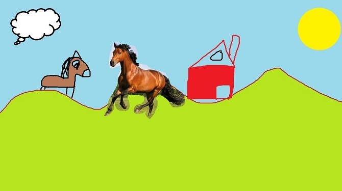 Wij hadden op vakantie geen camera mee maar wel een laptop met MS Paint