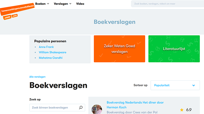 Handige nieuwe website vat samenvattingen van Scholieren.com samen