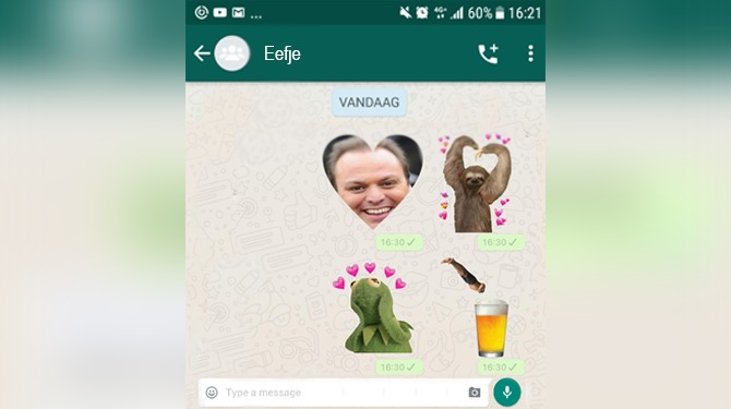 Man hoopt gebrek aan communicatievaardigheden te verbergen met enorme collectie Whatsapp-stickers
