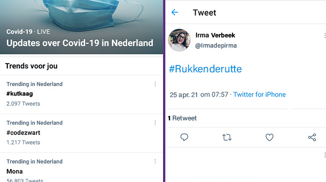 #Kutkaag weer trending, #Rukkenderutte niet populair te krijgen
