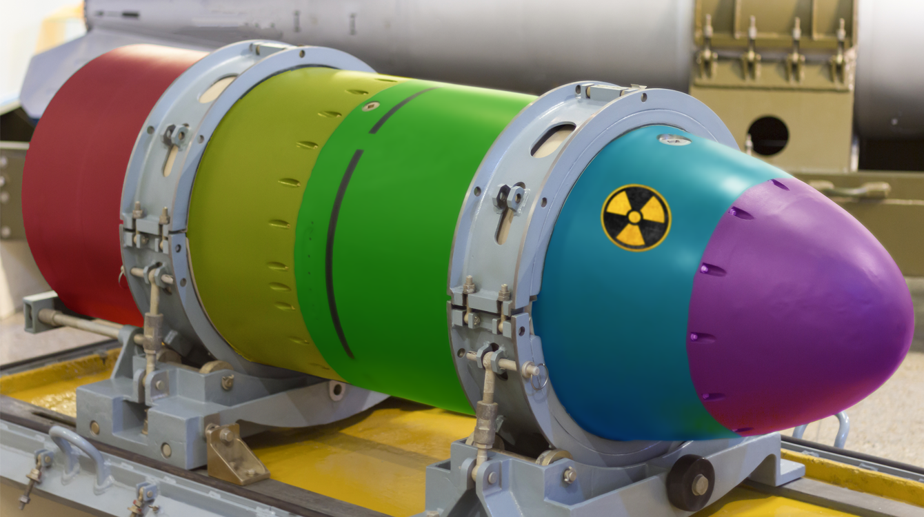 Nederland verft kernwapens bij Volkel in regenboogkleuren zodat Amerika ze niet terug hoeft