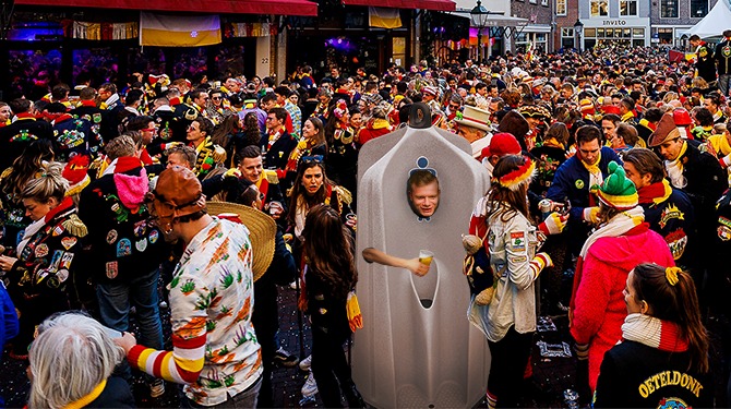 Randstedelingen tijdens carnaval onder de rivieren alleen welkom verkleed als pispaal