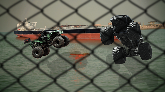 Straat van Hormuz feestelijk geopend met UFC-kooigevecht en monstertrucks