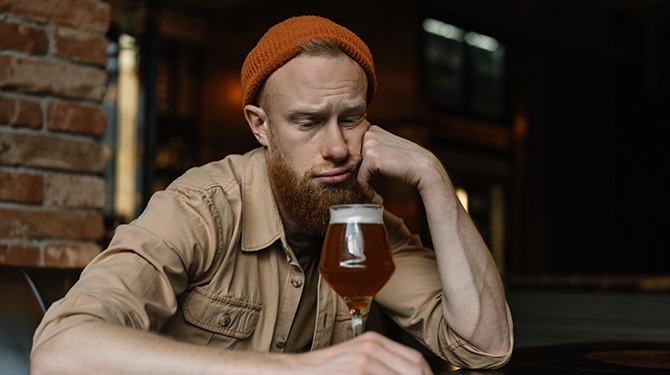 Gerben hoeft het niet per se leuk te hebben om alcohol te drinken