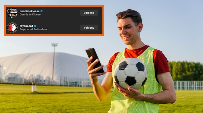 Rijnsburgse Boys-linksback Lars volgt Feyenoord en Dennis te Kloese op Instagram: gekke stunt in de maak?