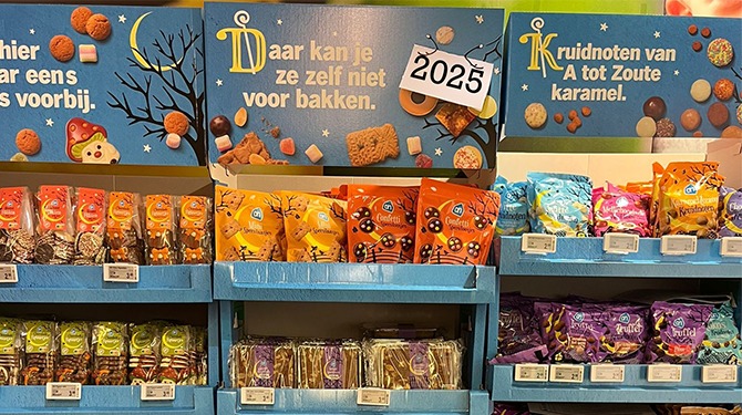 Kruidnoten van 2025 liggen ook al in de winkel