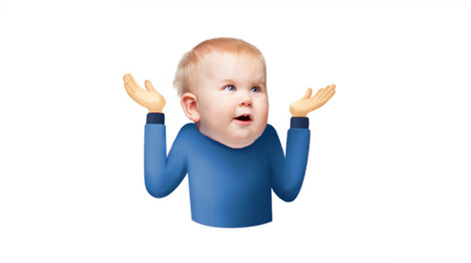 Vrouw die niet wil dat volgers haar emoji’s zien plakt haar baby eroverheen