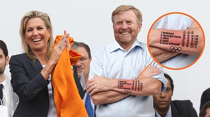Voorbarige Willem-Alexander had al tatoeage laten zetten met Nederland bovenaan in de olympische medaillespiegel