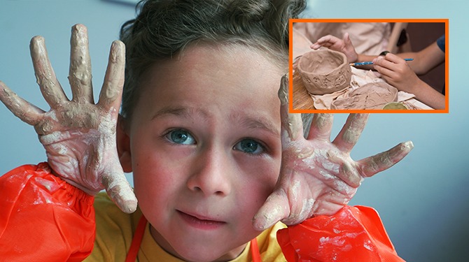 Joey (6) kleit op het laatste moment snel nog even een asbak voor zijn vader