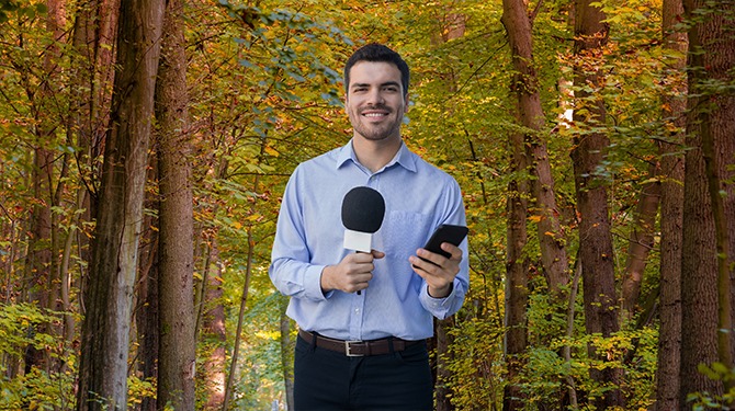 Vrouw komt liever man tegen in bos dan reporter met onzinnige contextloze stelling