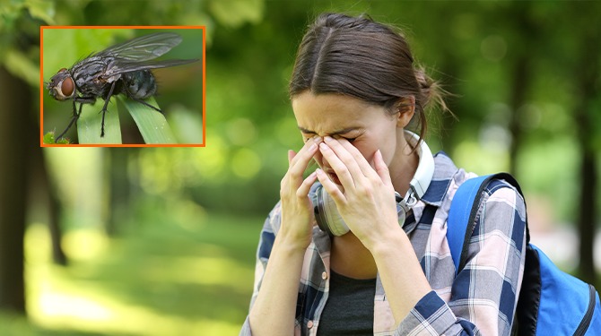 Hebbes! Suus vangt vliegje met haar contactlens