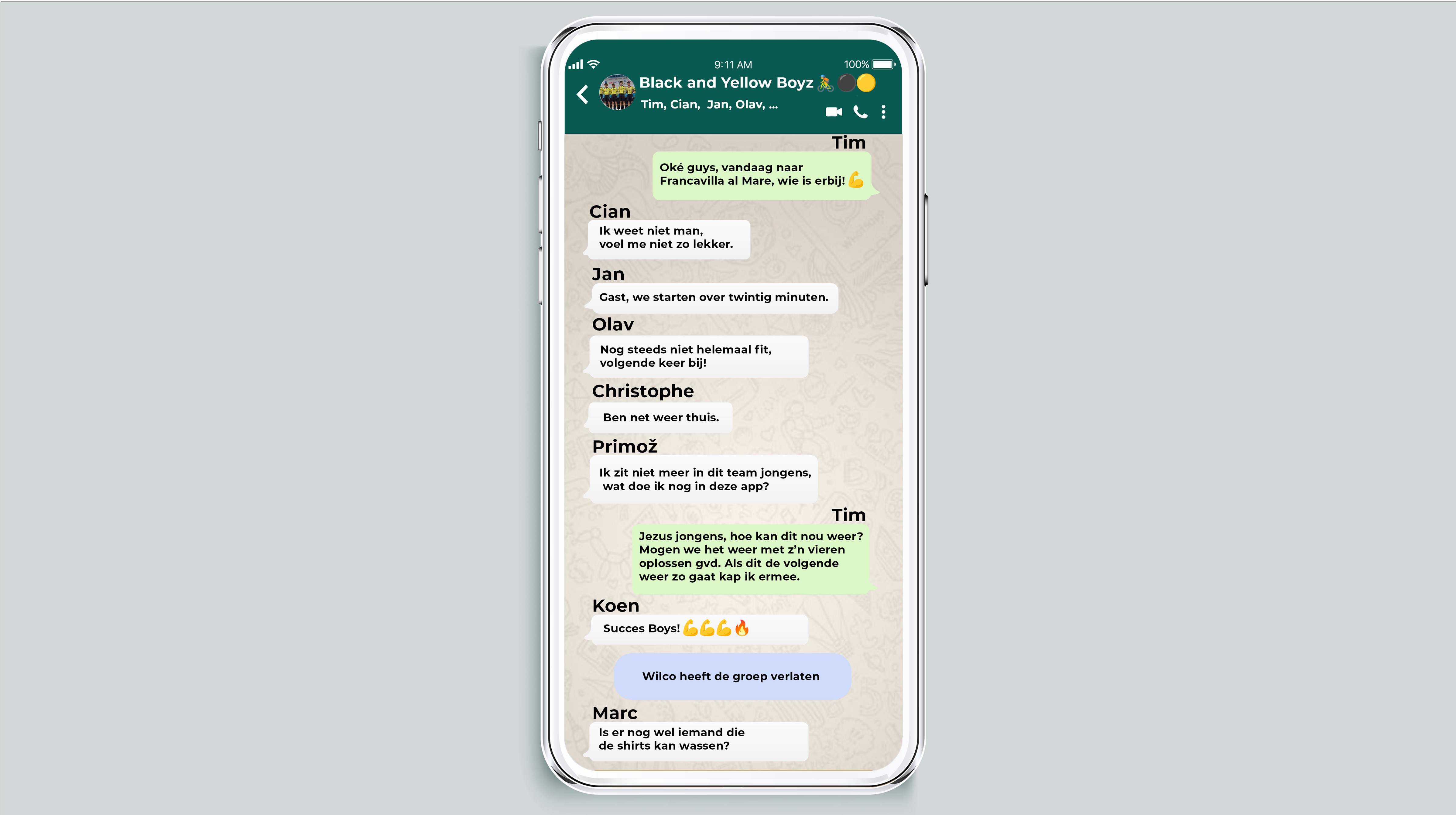 Wielrenteam krijgt op dag van de wedstrijd weer allemaal afmeldingen in de teamapp