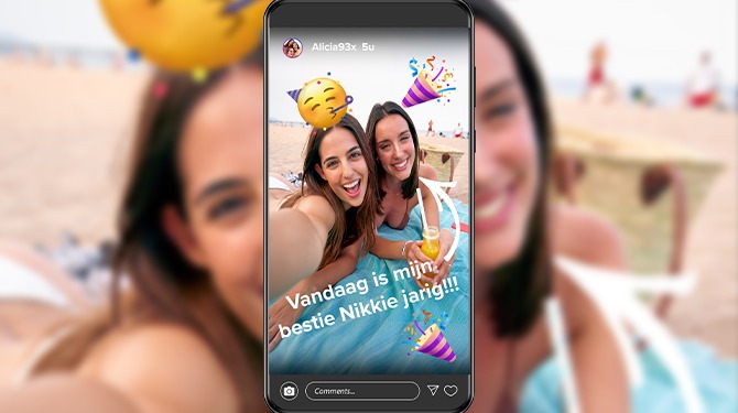Alicia feliciteert haar beste vriendin via Instagram met goede foto’s van zichzelf