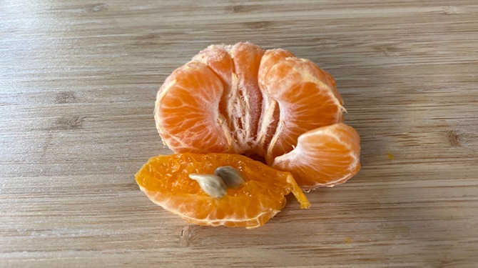 Irritant: mandarijn om je pitjes