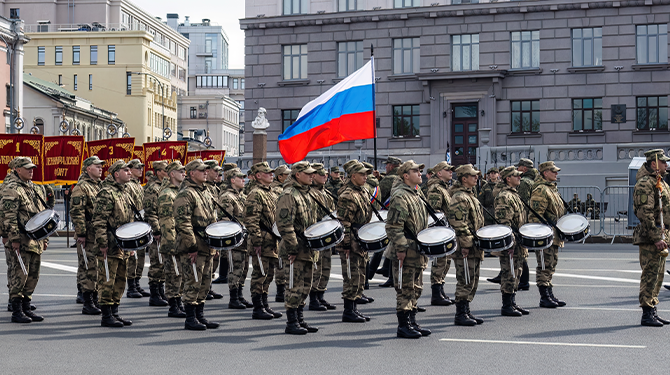 Rusland herdenkt vervlogen tijden waarin het een oorlog kon winnen