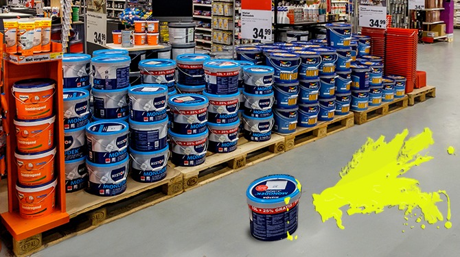 Erben liet pot verf vallen in Praxis-filiaal waardoor iedereen nu denkt dat hij Banksy is
