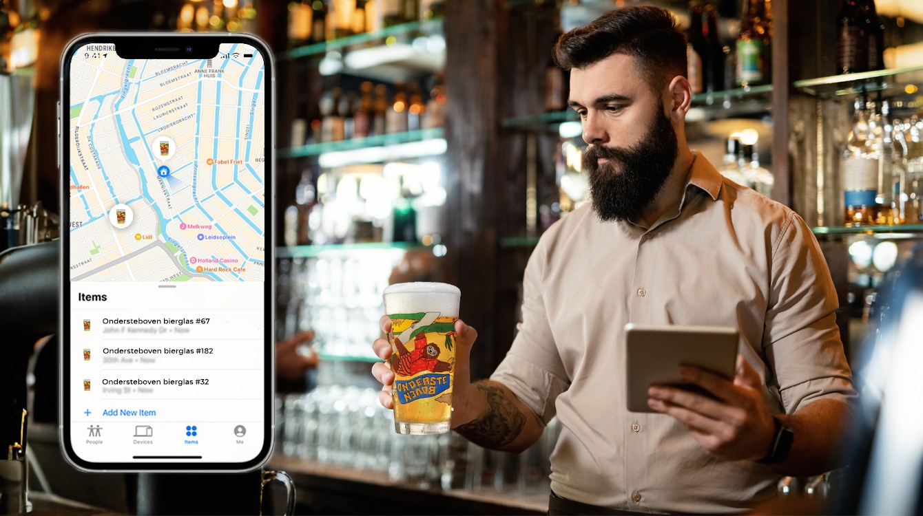 Met de nieuwe app ‘Find My Bierglas’ kan elke kroegbaas zijn bierglazen terugvinden