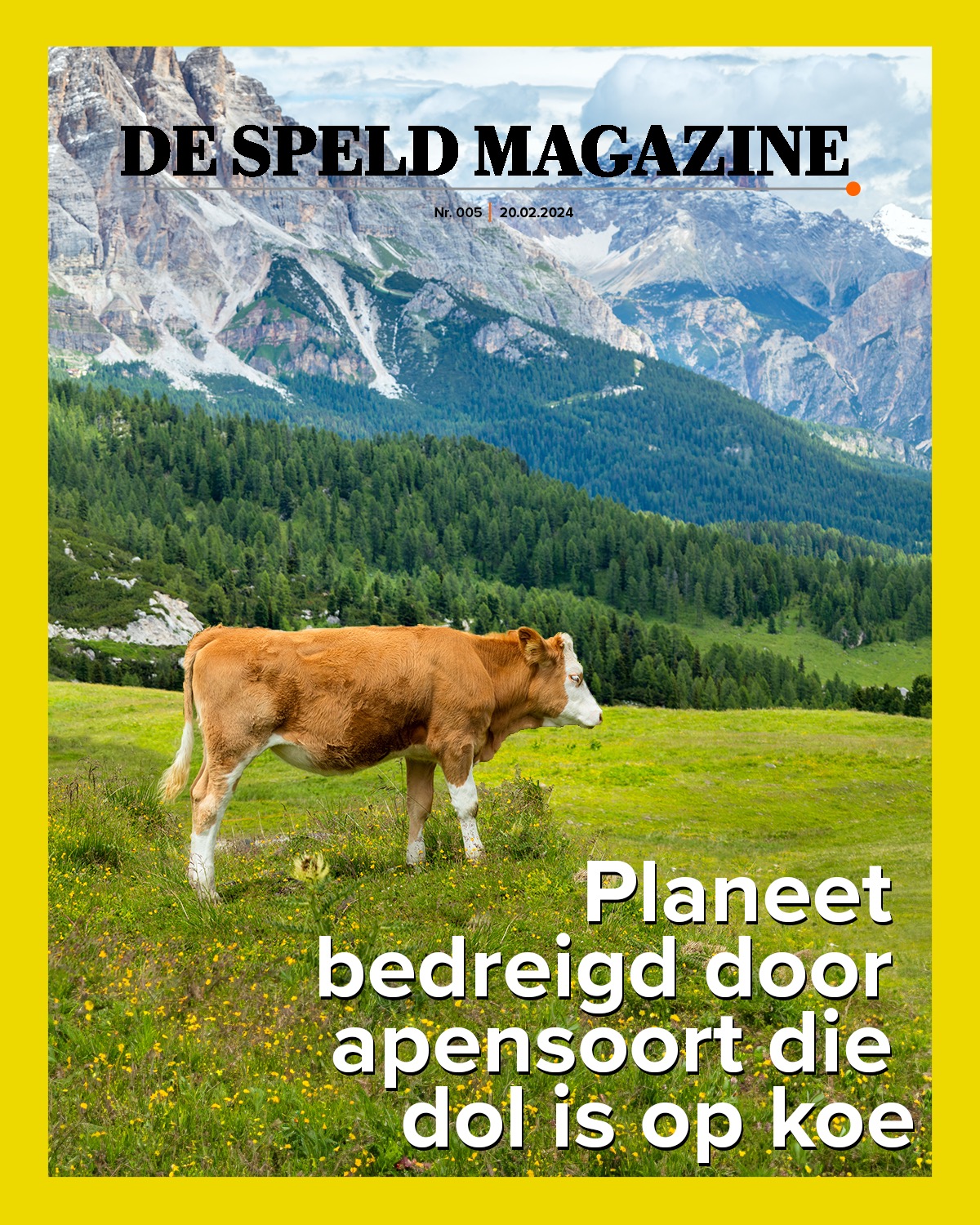 De Speld Magazine: Planeet bedreigd door apensoort die dol is op koe