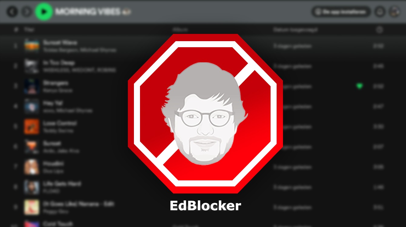 Met EdBlocker blokkeer je alle muziek van Ed Sheeran