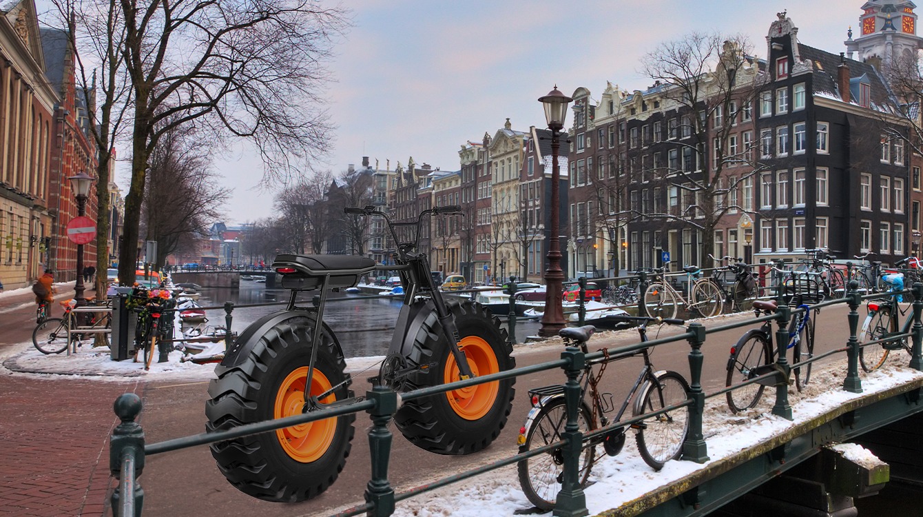 Fatbike-eigenaren stappen over op winterbanden vanwege sneeuw en gladheid