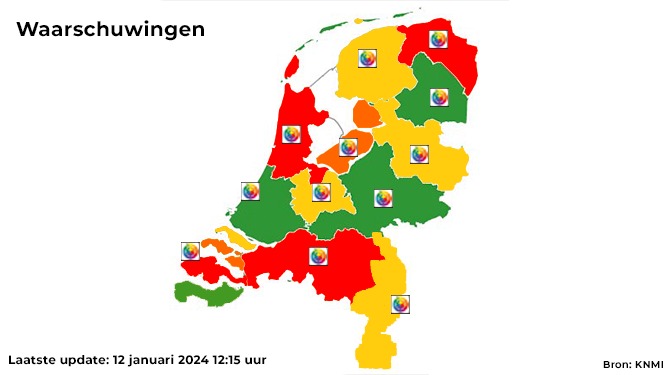 KNMI waarschuwt voor hoeveelheid kleurcodes