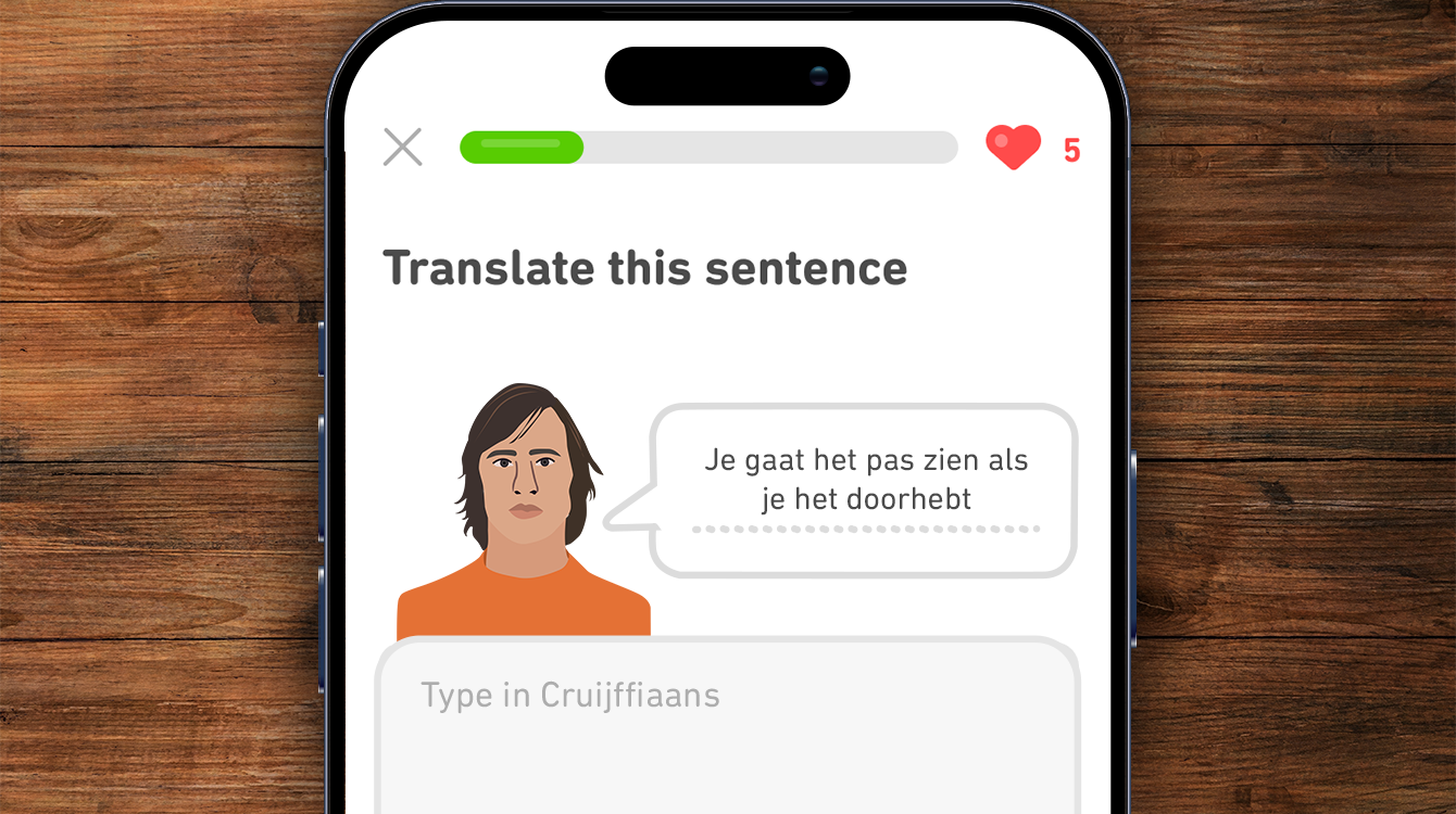 Duolingo introduceert Cruijffiaans