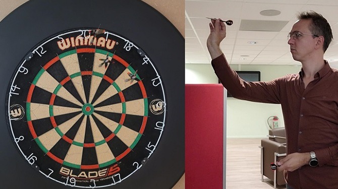 Zien: onze Speld Sport-stagiair gooide vandaag 27 met een 9-darter