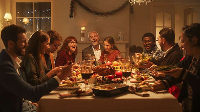 De ware kerstgedachte: het gaat niet om de kwaliteit van het eten, maar om de hoeveelheid