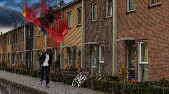 Zul je net zien: wil je alle stoeptegels tellen binnen een straal van 1.5 kilometer, valt er opeens een hydraulische pers op je hoofd