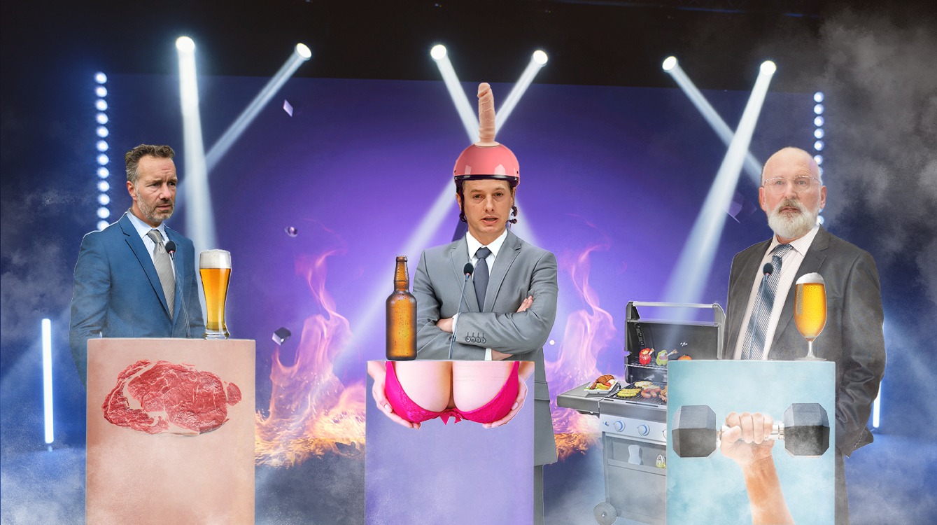 Een hoop bier en tieten bij RTL7-debat voor enkel mannelijke lijsttrekkers