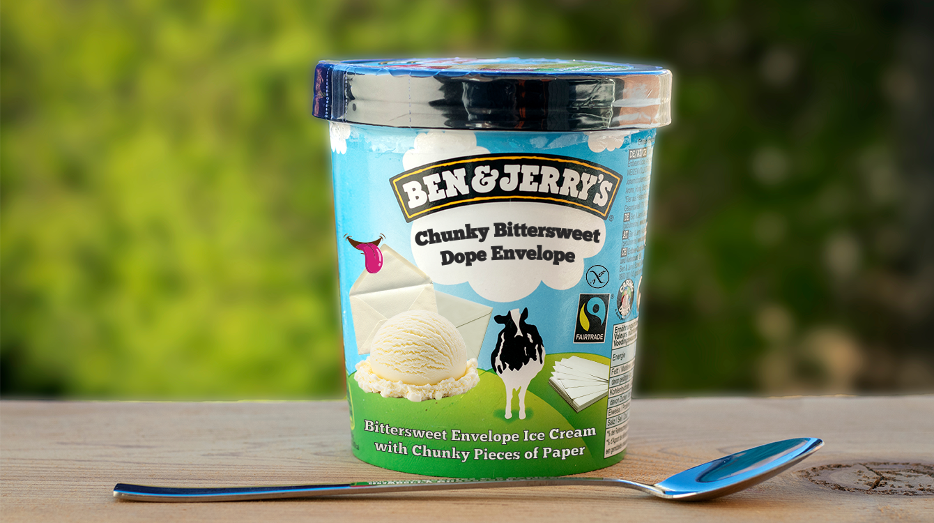 Ben & Jerry's introduceert ijs met envelopplakrand-smaak