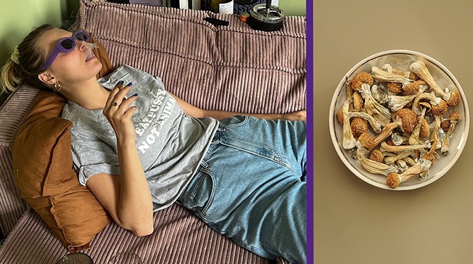 Vrouw zweert bij ‘natural lifestyle’: natuurwijn, pure tabak en paddo’s