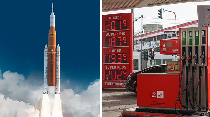 Terugweg Artemis II via Duitsland om goedkoop brandstof te tanken