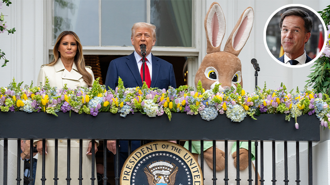 Paashaas naast Trump was Mark Rutte