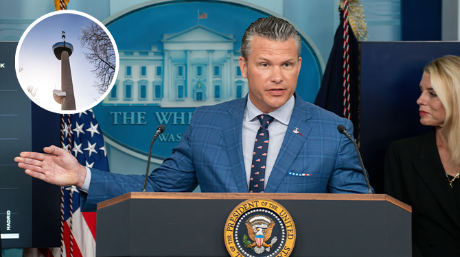 Hegseth: 'Als de Straat van Hormuz volgende week niet open is, ga ik abseilen van de Euromast'