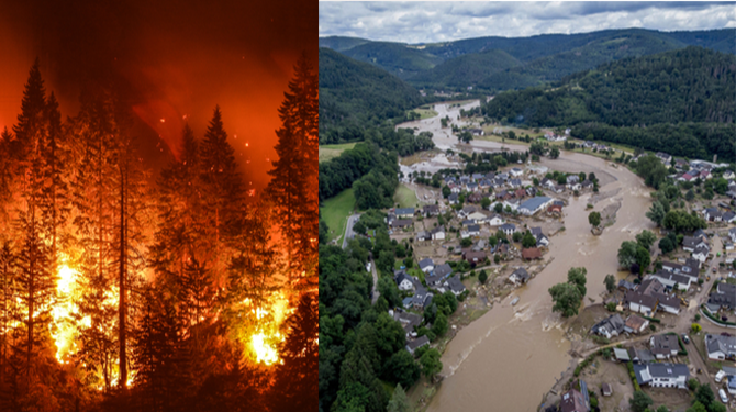 Klimaat enorm aan het drammen met talloze overstromingen en hitterecords