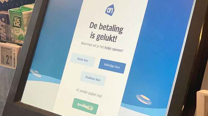Kassa’s Albert Heijn vragen voortaan of je een bon zonder fouten wil