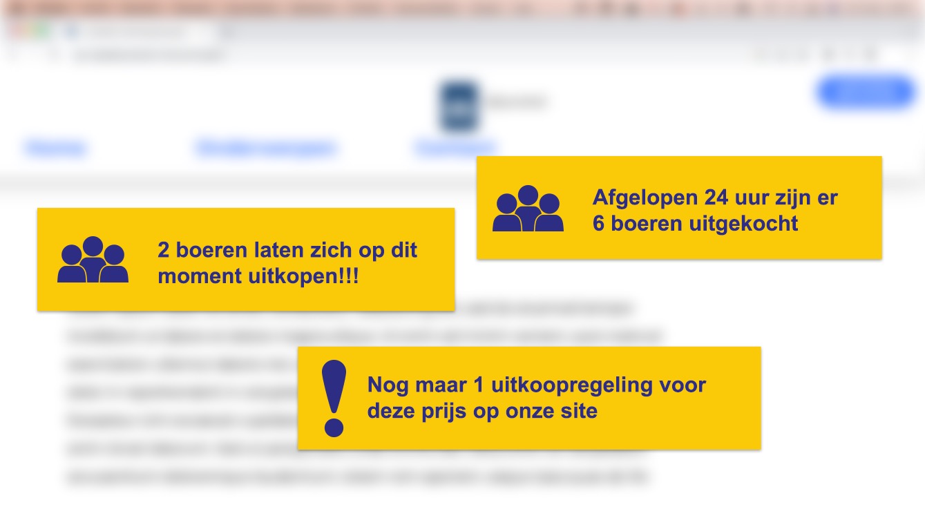 Overheid plaatst pop-ups op uitkoopsite om boeren over de streep te trekken