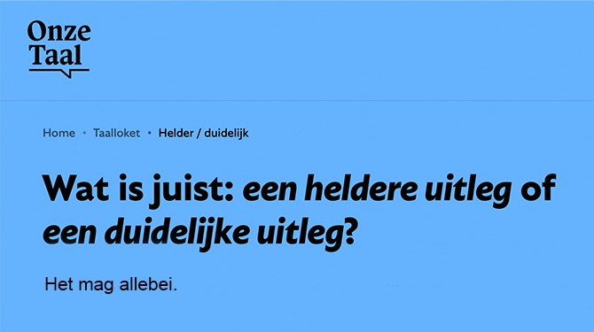 Onze Taal: 'Het mag allebei'
